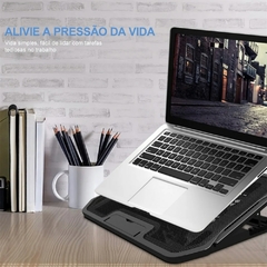 Imagem do Suporte de resfriamento para laptop de jogos com seis ventiladores 2 USB 2400 RPM suporte para laptop ajustável