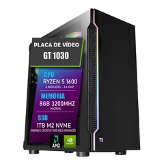 PC Gamer Ryzen 5 1600 PV GT 1030 8 GB SSD M2 NVMe 1 TB