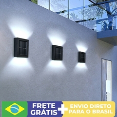 Lâmpadas de decoração de jardim à prova d'água LED solar inteligente para varanda pátio luz de parede de rua para jardim lâmpada solar ao ar livre