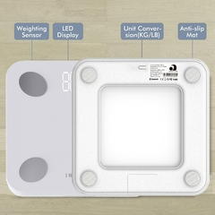 Balança de gordura corporal Bluetooth BMI Balança Eletrônica Inteligente LCD Balança de Peso Digital Balança Corporal - EletromoveisClauro