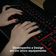 Teclado de jogo semi-mecânico azul preto interruptor USB RGB/Tecnologia semi-mecânica sentido teclado retroiluminado GK200P - EletromoveisClauro