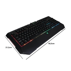 Teclado de jogo semi-mecânico azul preto interruptor USB RGB/Tecnologia semi-mecânica sentido teclado retroiluminado GK200P - comprar online