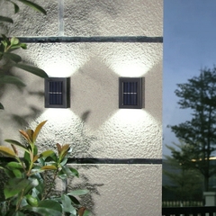 Lâmpadas de decoração de jardim à prova d'água LED solar inteligente para varanda pátio luz de parede de rua para jardim lâmpada solar ao ar livre - loja online