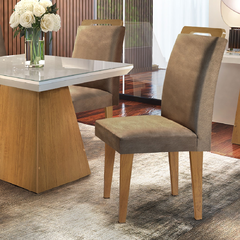 Sala de Jantar Luna com 4 Cadeiras Athenas, 100%MDF, Tampo de vidro 120x80- Rufato - comprar online
