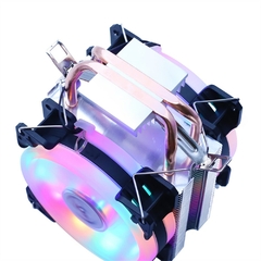 GMRGB CPU Cooler 3 Pinos RGB PC Silencioso Intel LGA 775 1200 1150 1151 1155 AM AM2 AM3 AM4 CPU Ventilador de Refrigeração - EletromoveisClauro