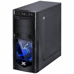 GABINETE GAMER ORION COM JANELA FRONTAL EM ACRÍLICO PRETO COM FRENTE 120MM LED AZUL - comprar online