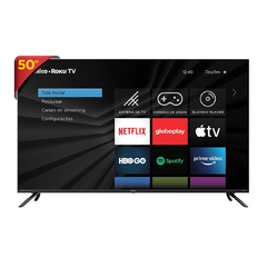 Smart TV 50 PTV50RCG70BL Roku TV 4K, Processador Quad Core, HDR10, Dolby Áudio, Mídia Cast - Philco