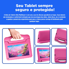 Tablet Multilaser 7" Kid Pad Wi-Fi 32GB NB393 Rosa, Bluetooth, RAM 2GB, Câmera Frontal 2MP na internet
