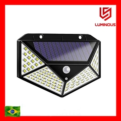 Luminária de parede solar para jardim com 3 funções e sensor de presença à prova d'água 100 leds-painel solar - comprar online