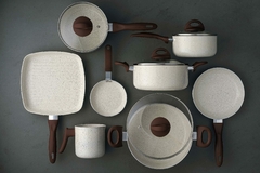 Brinox, Conjunto Panelas, 8Pcs Ceramic Life Smart Plus, Vanilla