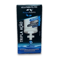 VELA P/ FILTRO DE BARRO TRIPLA AÇÃO DE CERAMICA CARVÃO ATIVADO E PRATA COLOIDAL - ACQUA AZZURA