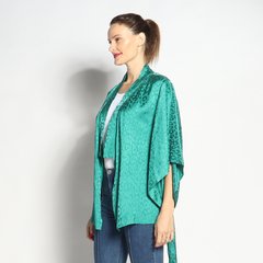 Kimono Curto | Seda Jacquard | Verde