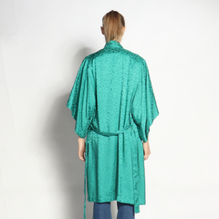 Imagem do Kimono Longo | Seda Jacquard | Verde