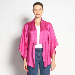 Kimono Curto | Seda Jacquard | Rosa - Loja Fause Haten | Moda Masculina e Feminina | Vestuário e Jóias