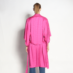 Kimono Longo | Seda Jacquard | Rosa