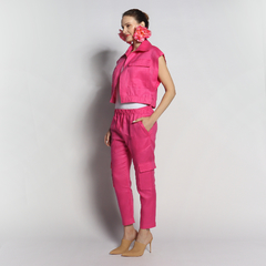 Jaqueta Cargo | linho | Pink - comprar online