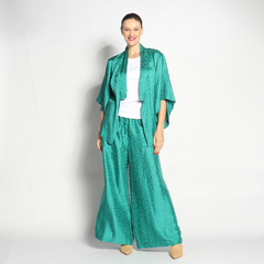 Kimono Curto | Seda Jacquard | Verde