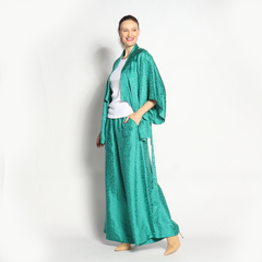 Kimono Curto | Seda Jacquard | Verde - comprar online