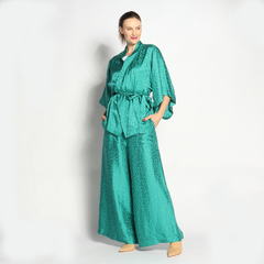 Kimono Curto | Seda Jacquard | Verde - loja online