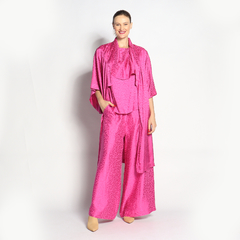 Kimono Longo | Seda Jacquard | Rosa