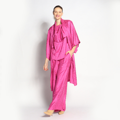 Kimono Longo | Seda Jacquard | Rosa - comprar online