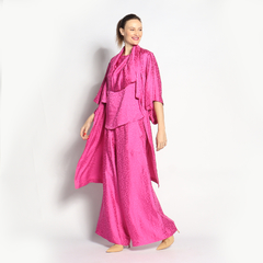 Kimono Longo | Seda Jacquard | Rosa na internet