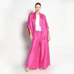 Kimono Curto | Seda Jacquard | Rosa