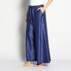Pantalona | Seda Jacquard | Marinho - loja online