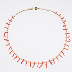 Colar Amalfi - Galhos de Coral Vermelho , Pérolas e Ouro 18k - loja online