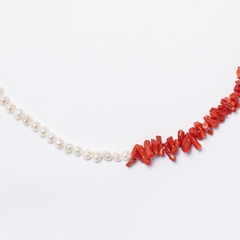 Imagem do Colar Pitigliano - Galhos de Coral Vermelho , Pérolas e Ouro 18k