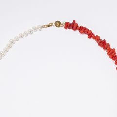 Colar Pitigliano - Galhos de Coral Vermelho , Pérolas e Ouro 18k - comprar online