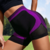 Short Fitness Poliamida Cintura Alta Preto com Roxo - comprar online