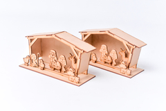 Pesebre simple 3D nacimiento (16cm x 18cm x 11cm) - comprar online