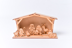 Pesebre simple 3D nacimiento (16cm x 18cm x 11cm)