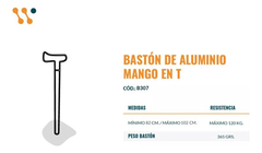 Baston Aluminio Altura Regulable Apoyo Ortopedico Negro Dema - comprar online