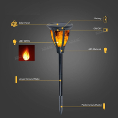 Imagen de Antorcha Solar Led Efecto Fuego Exterior Varios Modelos 3w