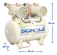 Compresor Odontológico 2hp Schulz 220v 100lts (s/ Aceite) - comprar online