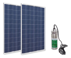 Kit Bomba Sumergible Solar 12lpm 24v 100mts + 2 Paneles 100w