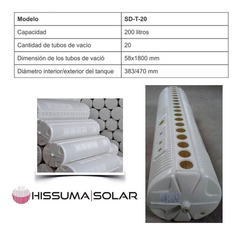 Termotanque Solar Hissuma Termosifónico 100l + Kit Electrico - Home & Outlet