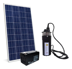 Kit Bomba Sumergible Solar 12lpm 24v 70m Panel 270w 2bat 45a