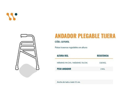 Andador Caminador Plegable Aluminio Tipo Tijera Dema - tienda online