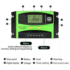 Regulador De Carga Panel Solar 60a 12v/24v Display Usb Pwm - comprar online