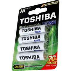 Pilha Recarregavel Toshiba 2600mah Com 4 AA - comprar online