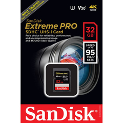 Cartão Memória SdHc Sandisk Extreme Pro 32gb 95m/s 4k