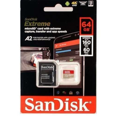 Memória Micro Sd Sandisk 64gb Extreme 160mb/s 4k Uhd Lacrado