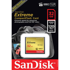 Cartão Memória Compact Flash Sandisk Extreme 32gb 120mb/s