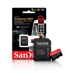 CARTAO DE MEMORIA MICRO SD 64GB SANDISK EXTREME PRO 170MB/s - comprar online