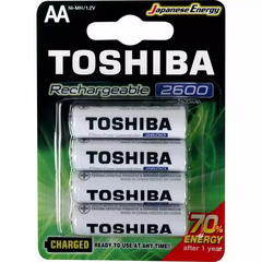 Pilha Recarregavel Toshiba 2600mah Com 4 AA