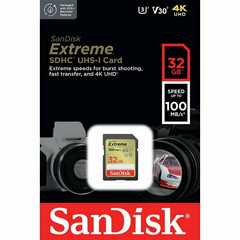 Cartao de Memoria Sd 32gb Sandisk Extreme 100mb/s