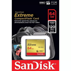 Cartao de Memoria Compact Flash 64gb Sandisk Extreme 120mb/s